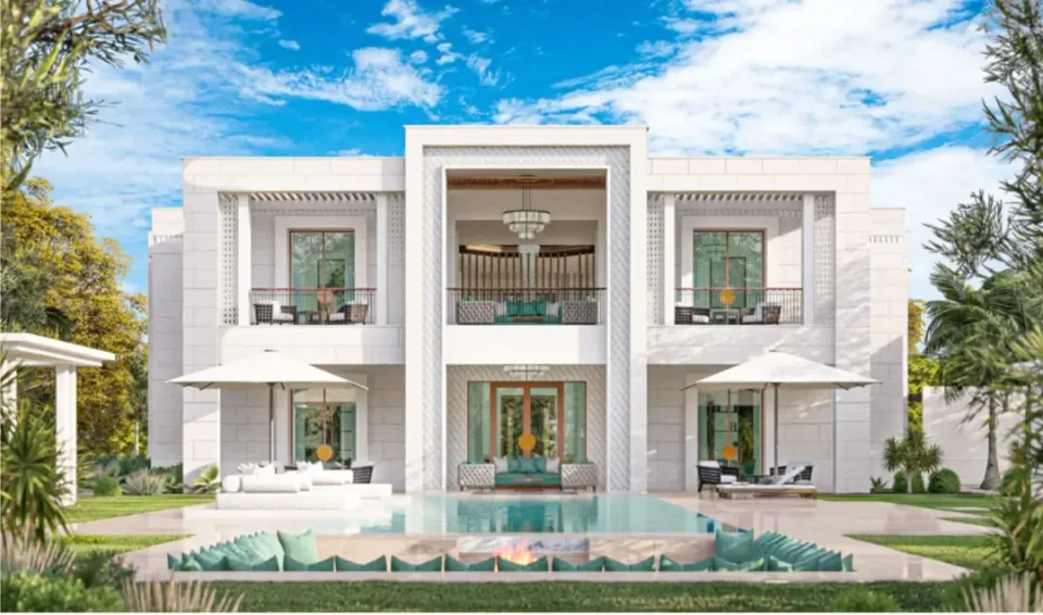 Ritz-Carlton Rabat Dar Essalam hotel villa with architectural lighting